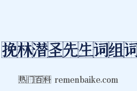 挽林潜圣先生词组词是什么意思的图片